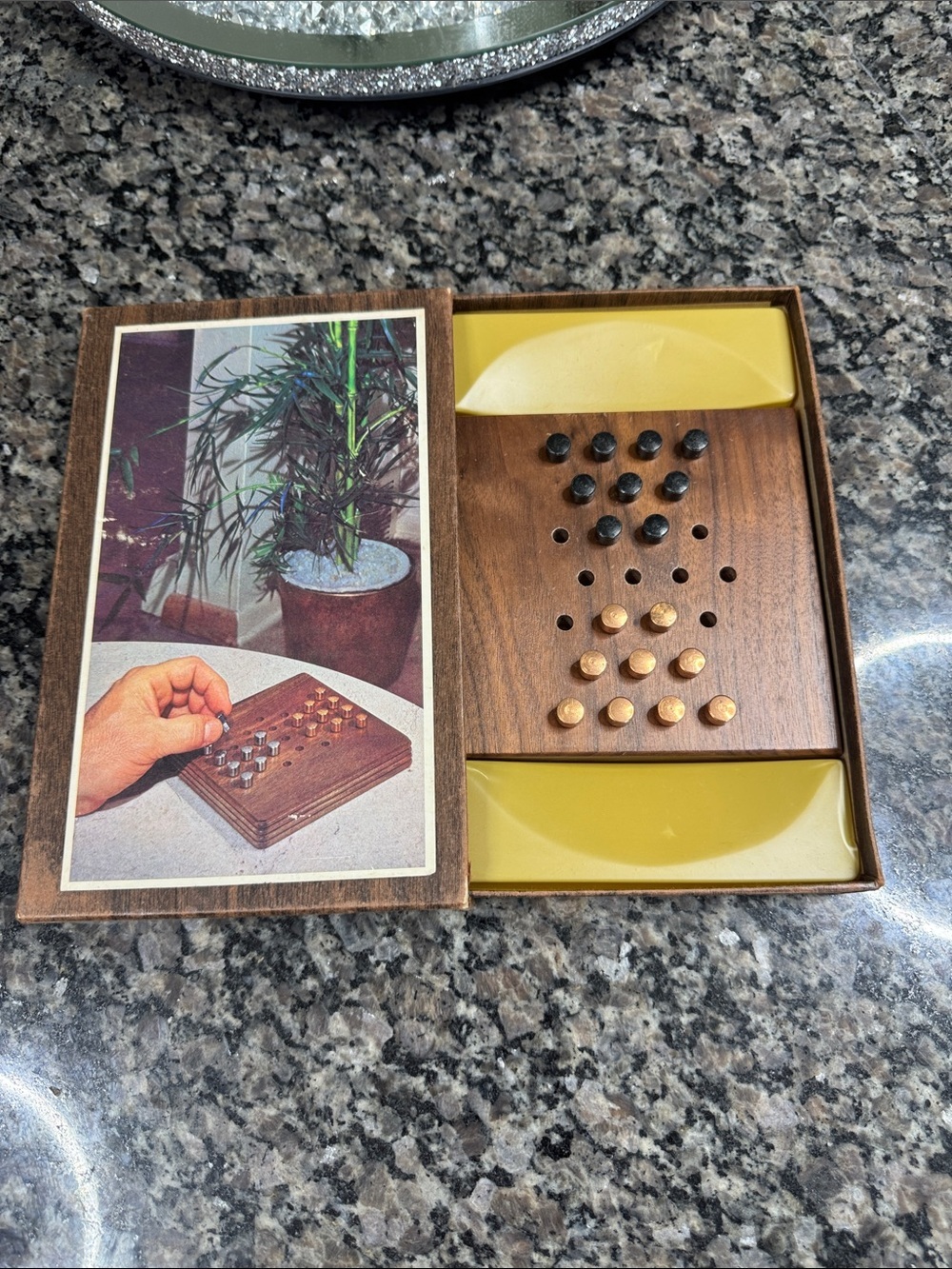 Vintage Hoyle the reverse puzzler Classic Wooden Peg Solitaire Game